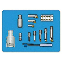 Iscar - 0.236" Min Diam Smallest Bar, 0.866" Min Diam Largest Bar, Indexable Boring Bar Set - TPGX, WCGT Insert, KITI BHEI Toolholder, 21mm Max Bore Depth - Americas Industrial Supply