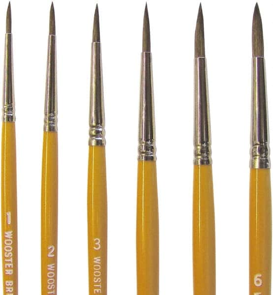 Wooster Brush - #2 Camel Hair Artist's Paint Brush - 5/32" Wide, 7/16" Bristle Length, 5-51/64" Plastic Handle - Americas Industrial Supply