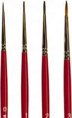 Wooster Brush - #3 Sable Artist's Paint Brush - 1/8" Wide, 7/16" Bristle Length, 5-11/16" Plastic Handle - Americas Industrial Supply