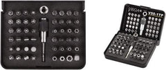 VEGA Industries - 50 Piece, 1/4" Drive Screwdriver Tamperproof Bit Set - #1 to #3 Phillips, Tamperproof 1/16 to 5/16" Hex, T10 to T40 Torx - Americas Industrial Supply