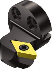 Sandvik Coromant - Left Hand Cut, Size 25, DCMT 2(1.5)1 Insert Compatiblity, Modular Turning & Profiling Cutting Unit Head - 18mm Ctr to Cutting Edge, 15mm Head Length, Through Coolant, Series CoroTurn 107 - Americas Industrial Supply