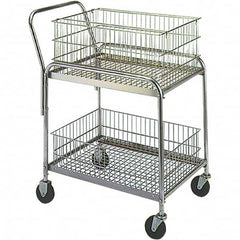 Wesco Industrial Products - 200 Lb Capacity, 20" Wide x 33" Long x 37-1/2" High Mail Cart - 2 Shelf, Steel, Hard Rubber Casters - Americas Industrial Supply