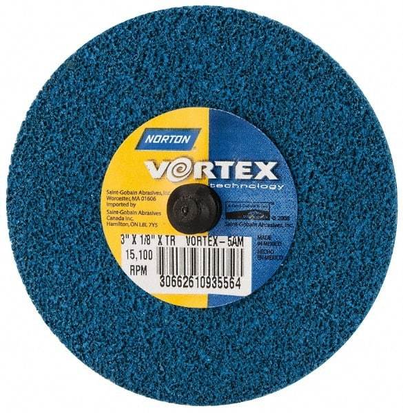 Norton - 3" Medium Grade Aluminum Oxide Deburring Disc - Quick Change Connection - Americas Industrial Supply