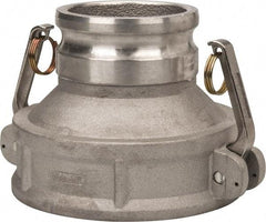 Value Collection - 6" Aluminum Cam & Groove Suction & Discharge Hose Female Coupler Male Adapter - 4" Thread, 300 Max psi - Americas Industrial Supply