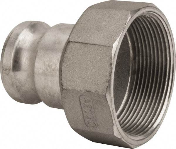 Value Collection - 2" Aluminum Cam & Groove Suction & Discharge Hose Male Adapter Female NPT Thread - Part A, 3" Thread, 1,000 Max psi - Americas Industrial Supply
