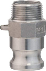 Value Collection - 4" Stainless Steel Cam & Groove Suction & Discharge Hose Male Adapter Male NPT Thread - Part F, 4" Thread, 400 Max psi - Americas Industrial Supply