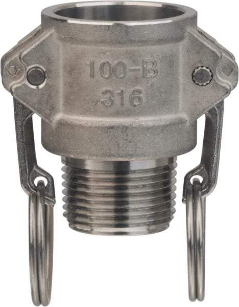 Value Collection - 6" Aluminum Cam & Groove Suction & Discharge Hose Female Coupler Male NPT Thread - Part B, 6" Thread, 300 Max psi - Americas Industrial Supply