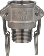 Value Collection - 6" Aluminum Cam & Groove Suction & Discharge Hose Female Coupler Male NPT Thread - Part B, 6" Thread, 300 Max psi - Americas Industrial Supply