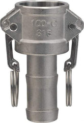 Value Collection - 4" Stainless Steel Cam & Groove Suction & Discharge Hose Female Coupler Hose Shank - Part C, 400 Max psi - Americas Industrial Supply