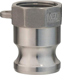 Value Collection - 4" Stainless Steel Cam & Groove Suction & Discharge Hose Male Adapter Female NPT Thread - Part A, 4" Thread, 400 Max psi - Americas Industrial Supply