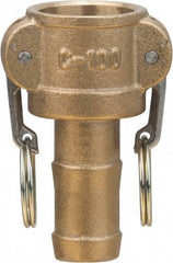 Value Collection - 3" Brass Cam & Groove Suction & Discharge Hose Female Coupler Hose Shank - Part C, 500 Max psi - Americas Industrial Supply