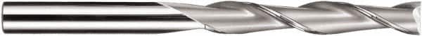 SGS - 5/8", 3" LOC, 5/8" Shank Diam, 6" OAL, 2 Flute, Solid Carbide Square End Mill - Single End, TiN Finish, Spiral Flute, 30° Helix, Centercutting, Right Hand Cut, Right Hand Flute, Series 3EL - Americas Industrial Supply