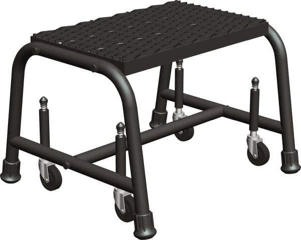 Ballymore - 12" 1 Step Ladder - Rolling Safety Ladder, 450 Lb Capacity, 12" Platform Height, 18" Base Width x 16" Base Depth, Perforated Tread - Americas Industrial Supply