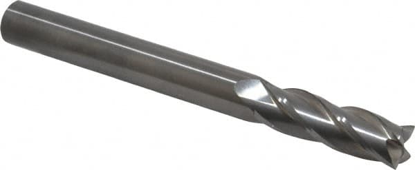OSG - 5/8", 2" LOC, 5/8" Shank Diam, 6" OAL, 4 Flute, Solid Carbide Square End Mill - Single End, Uncoated, Spiral Flute, 30° Helix, Centercutting, Right Hand Cut, Right Hand Flute, Series 484 - Americas Industrial Supply