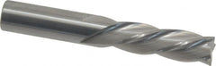 OSG - 3/8", 7/8" LOC, 3/8" Shank Diam, 2-1/2" OAL, 4 Flute, Solid Carbide Square End Mill - Single End, Uncoated, Spiral Flute, 30° Helix, Centercutting, Right Hand Cut, Left Hand Flute, Series 447 - Americas Industrial Supply