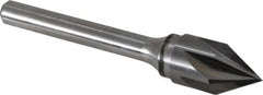 Keo - 1/2" Head Diam, 1/4" Shank Diam, 6 Flute 60° Solid Carbide Countersink - Bright Finish, 2-5/8" OAL, Single End - Americas Industrial Supply