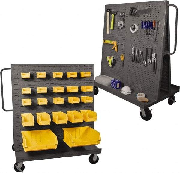 Durham - 2,000 Lb Capacity Steel A-Frame Truck - Steel Deck, 48" OAW, Phenolic Casters - Americas Industrial Supply