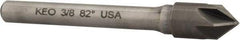 Keo - 3/8" Head Diam, 1/4" Shank Diam, 6 Flute 82° Solid Carbide Countersink - Bright Finish, 2-5/8" OAL, Single End - Americas Industrial Supply