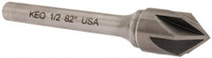 Keo - 1/2" Head Diam, 1/4" Shank Diam, 6 Flute 82° Solid Carbide Countersink - Americas Industrial Supply