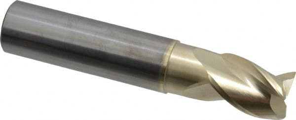 Accupro - 3/4", 3 Flute, Single End, Solid Carbide, 0.03" Corner Radius End Mill - 4" OAL, 37° Helix, Right Hand Flute, 1" LOC, Right Hand Cut, 1-5/8" Extended Reach - Americas Industrial Supply