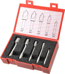 Keo - 5 Piece, 1/4 to 3/4" Head Diam, 90° Included Angle, Single End Countersink Set - Americas Industrial Supply