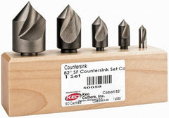 Keo - 5 Piece, 1/4 to 1" Head Diam, 82° Included Angle, Single End Countersink Set - Americas Industrial Supply
