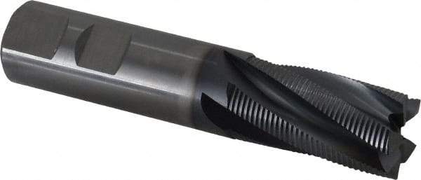 Kennametal - 25mm Diam, Fine Pitch, 44.5mm LOC, 5 Flute Solid Carbide Corner Chamfer Roughing End Mill - AlTiN Finish, 121mm OAL, 25mm Shank Diam, Centercutting, 20° Helix - Americas Industrial Supply