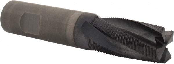 Kennametal - 20mm Diam, Fine Pitch, 38mm LOC, 4 Flute Solid Carbide Corner Chamfer Roughing End Mill - AlTiN Finish, 104mm OAL, 20mm Shank Diam, Centercutting, 20° Helix - Americas Industrial Supply