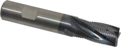 Kennametal - 16mm Diam, Fine Pitch, 31.6mm LOC, 4 Flute Solid Carbide Corner Chamfer Roughing End Mill - AlTiN Finish, 92mm OAL, 16mm Shank Diam, Centercutting, 20° Helix - Americas Industrial Supply