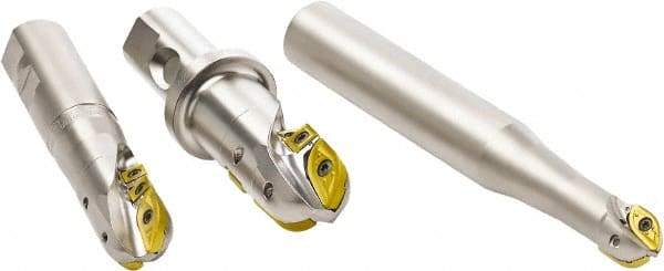 Seco - 24.99mm Cut Diam, 22mm Max Depth of Cut, 24.99mm Shank Diam, 5.354" OAL, Indexable Ball Nose End Mill - Straight Shank, R218.20 Toolholder, 218.20 125 Insert - Americas Industrial Supply