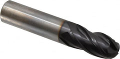 OSG - 3/4" Diam, 1-1/2" LOC, 4 Flute Solid Carbide Ball End Mill - TiAlN Finish, Single End, 4" OAL, 3/4" Shank Diam, Spiral Flute - Americas Industrial Supply