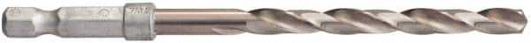Hertel - 1/4" 135° High Speed Steel Jobber Drill - Bright Finish, Spiral Flute, 4-5/8" OAL - Americas Industrial Supply