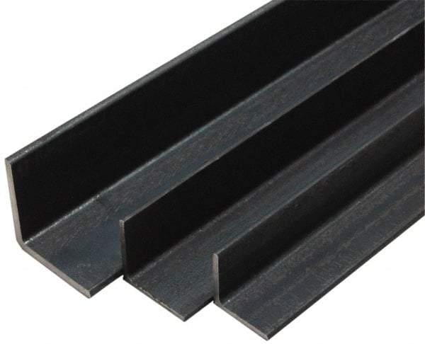 Made in USA - Low Carbon Steel, 1/4 Inch Thick Wall, Angle Iron - 4 Inch Wide x 4 Inch High x 80 Inch Long - Americas Industrial Supply