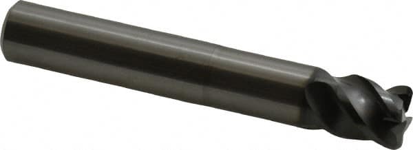 OSG - 1/2", 4 Flute, Single End, Solid Carbide, 0.06" Corner Radius End Mill - 3-1/4" OAL, 45° Helix, Right Hand Flute, 1/2" LOC, Right Hand Cut, 1-1/2" Extended Reach - Americas Industrial Supply