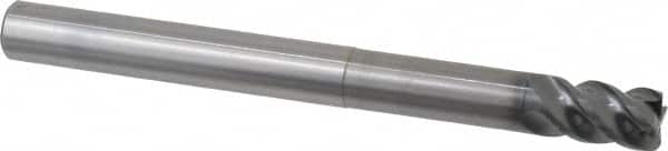 OSG - 12mm, 4 Flute, Single End, Solid Carbide, 1mm Corner Radius End Mill - 130mm OAL, 45° Helix, Right Hand Flute, 18mm LOC, Right Hand Cut, 60mm Extended Reach - Americas Industrial Supply