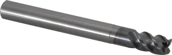 OSG - 12mm, 4 Flute, Single End, Solid Carbide, 1mm Corner Radius End Mill - 110mm OAL, 45° Helix, Right Hand Flute, 18mm LOC, Right Hand Cut, 36mm Extended Reach - Americas Industrial Supply
