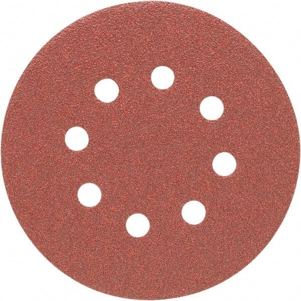 Porter-Cable - 5" Diam, 80 Grit Aluminum Oxide Adhesive PSA Disc - Medium Grade, Tan, C Weighted Backing, Flexible, 13,000 Max RPM - Americas Industrial Supply