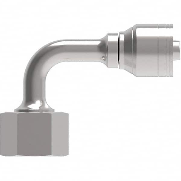 Eaton - Hydraulic Hose Fittings & Couplings Type: Female ORS Swivel Short Drop 90 Elbow Hose Diameter: 9/16 (Inch) - Americas Industrial Supply