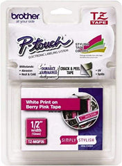 Brother - 1/2" Wide, Berry & Pink Tape Cassette - For Label Maker - Americas Industrial Supply