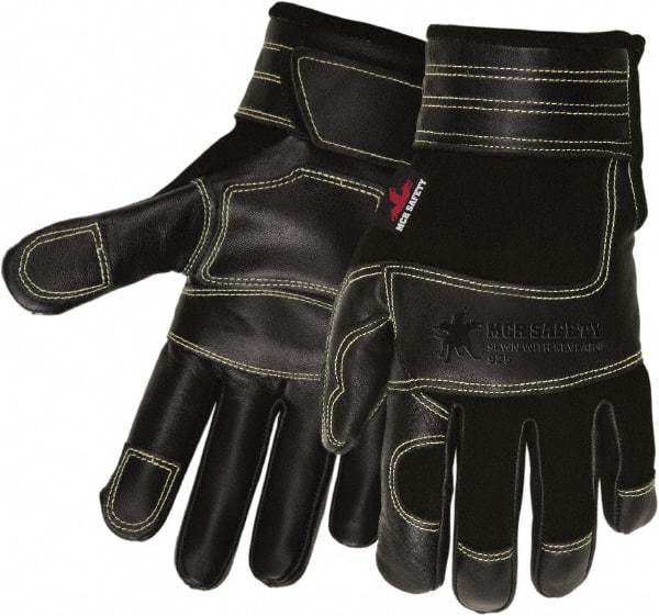 MCR Safety - Size M Cowhide General Protection Work Gloves - For Work & Driver, Uncoated, Adjustable Closure Cuff, Black, Paired - Americas Industrial Supply