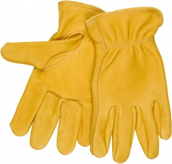 MCR Safety - Size XL Deerskin General Protection Work Gloves - For Work & Driver, Uncoated, Slip-On Cuff, Natural, Paired - Americas Industrial Supply
