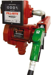 Tuthill - 23 GPM, 1" Hose Diam, AC High-Flow Tank Pump with Automatic Nozzle & 901 Meter - 1-1/4" Inlet, 1" Outlet, 115 Volts, 18' Hose Length, 1/3 hp - Americas Industrial Supply