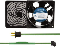 Made in USA - 115 Volts, AC, 103 CFM, Square Tube Axial Fan Kit - 0.26 Amp Rating, 120mm High x 120mm Wide x 38.5mm Deep, Includes Fan, Fan Filter, Thermostatically Controlled Fan Cord - Americas Industrial Supply