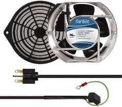 Made in USA - 230 Volts, AC, 240 CFM, Oval Tube Axial Fan Kit - 0.12/0.16 Amp Rating, 151mm High x 172mm Wide x 51mm Deep, Includes Fan, Fan Filter, Fan Cord - Americas Industrial Supply