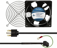 Made in USA - 230 Volts, AC, 80 CFM, Square Tube Axial Fan Kit - 0.07/0.06 Amp Rating, 120mm High x 120mm Wide x 38.5mm Deep, Includes Fan, Fan Filter, Fan Cord - Americas Industrial Supply