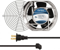 Made in USA - 115 Volts, AC, 240 CFM, Oval Tube Axial Fan Kit - 0.46 Amp Rating, 151mm High x 172mm Wide x 51mm Deep, Includes Fan, Fan Guard, Fan Cord - Americas Industrial Supply