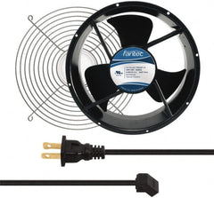 Made in USA - 115 Volts, AC, 600 CFM, Round Tube Axial Fan Kit - 0.22/0.24 Amp Rating, 254mm High x 254mm Wide x 89mm Deep, Includes Fan, Fan Guard, Fan Cord - Americas Industrial Supply