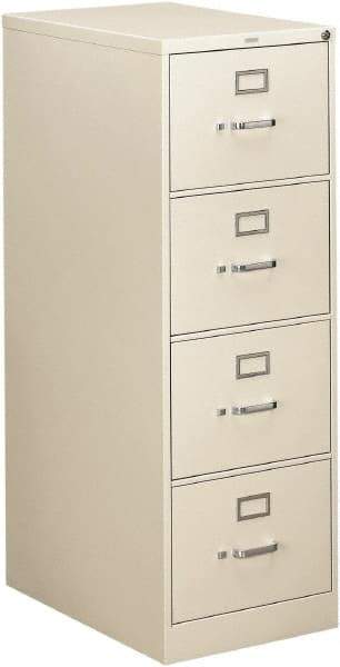 Hon - 18-1/4" Wide x 52" High x 26-1/2" Deep, 4 Drawer Vertical File - Steel, Light Gray - Americas Industrial Supply