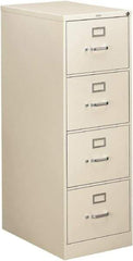 Hon - 18-1/4" Wide x 52" High x 26-1/2" Deep, 4 Drawer Vertical File - Steel, Light Gray - Americas Industrial Supply