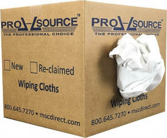 PRO-SOURCE - Cotton Reclaimed Rags - White, Sheeting, Lint Free, 10 Lbs. at 3 to 5 per Pound, Box - Americas Industrial Supply